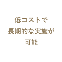 低コストで長期的な実施が可能